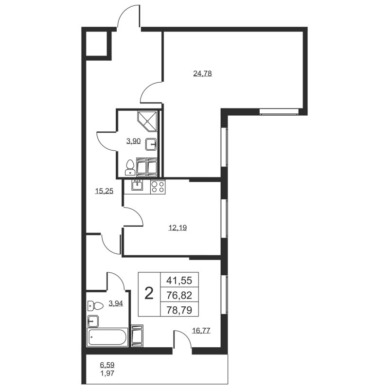 2 ккв 78,8 м²