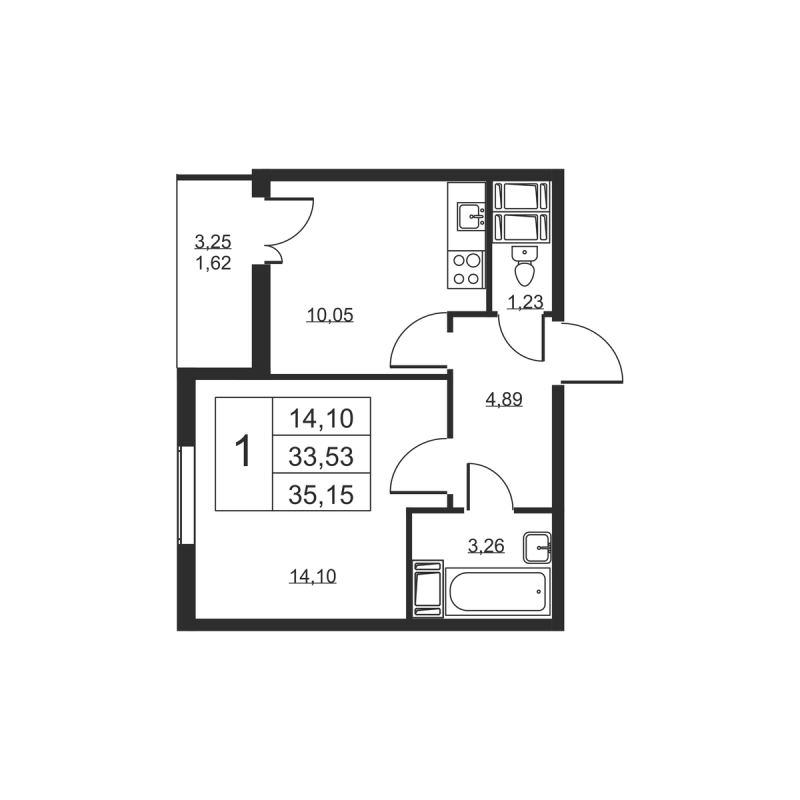 1 ккв 35,2 м²