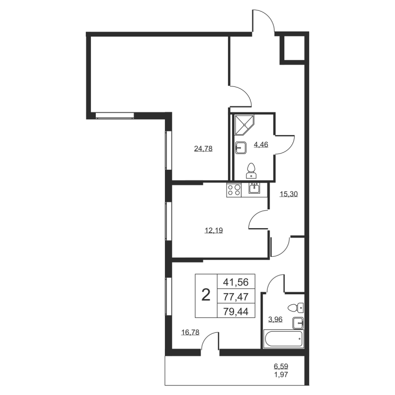 2 ккв 79,4 м²