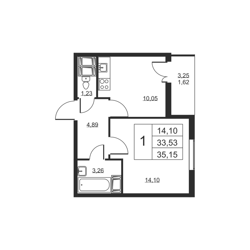 1 ккв 35,2 м²