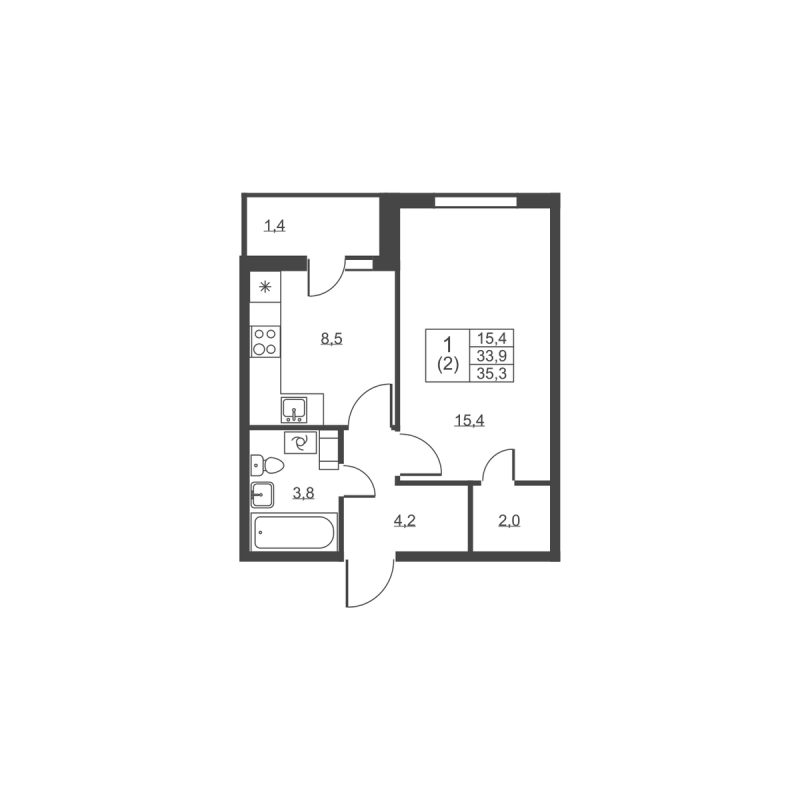1 ккв 35,3 м²