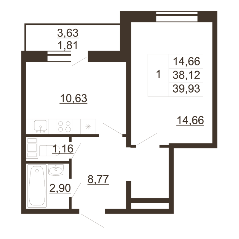 1 ккв 39,9 м²