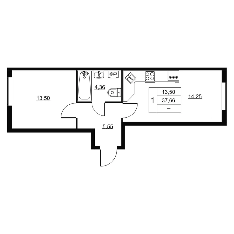 2 ккв (Евро) 37,7 м²