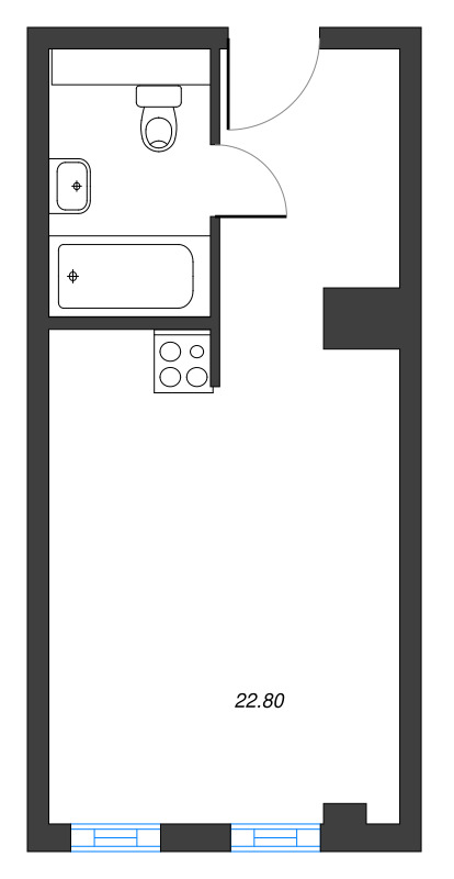 Студия 22,6 м²