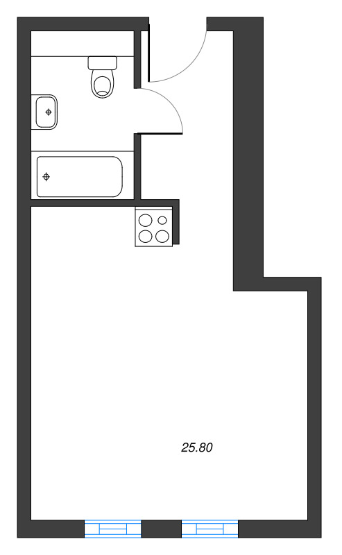Студия 25,7 м²