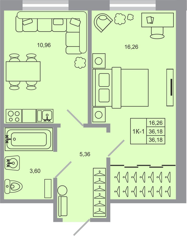 1 ккв 36,2 м²