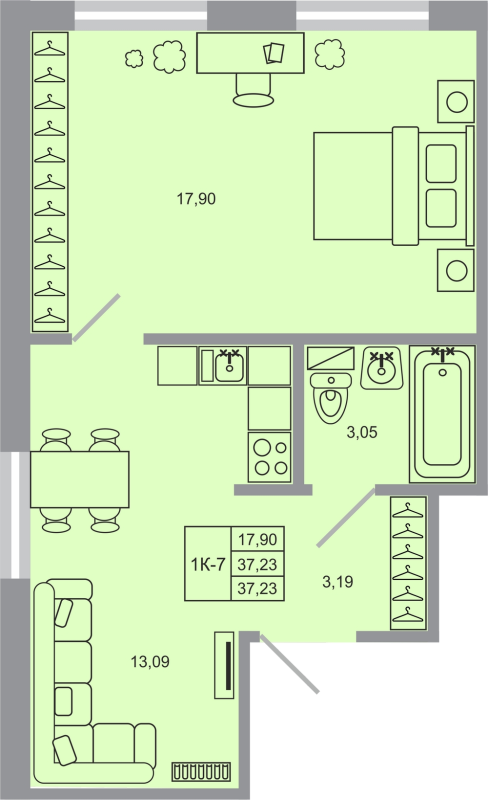1 ккв 37,2 м²
