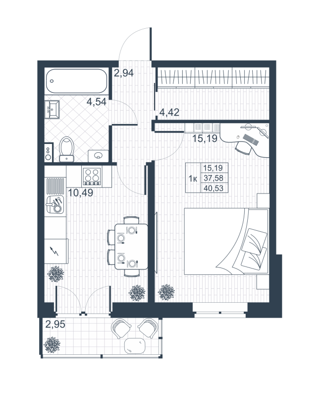 1 ккв 37,3 м²