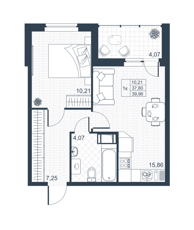 2 ккв (Евро) 37,7 м²