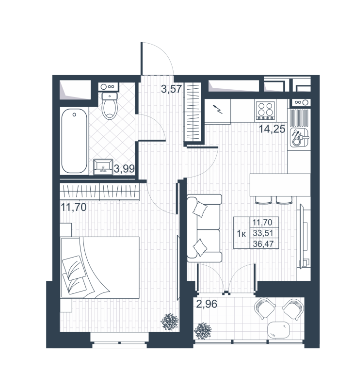 1 ккв 33,3 м²
