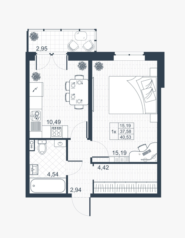 1 ккв 37,5 м²