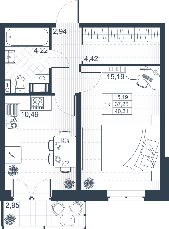 1 ккв 37,1 м²
