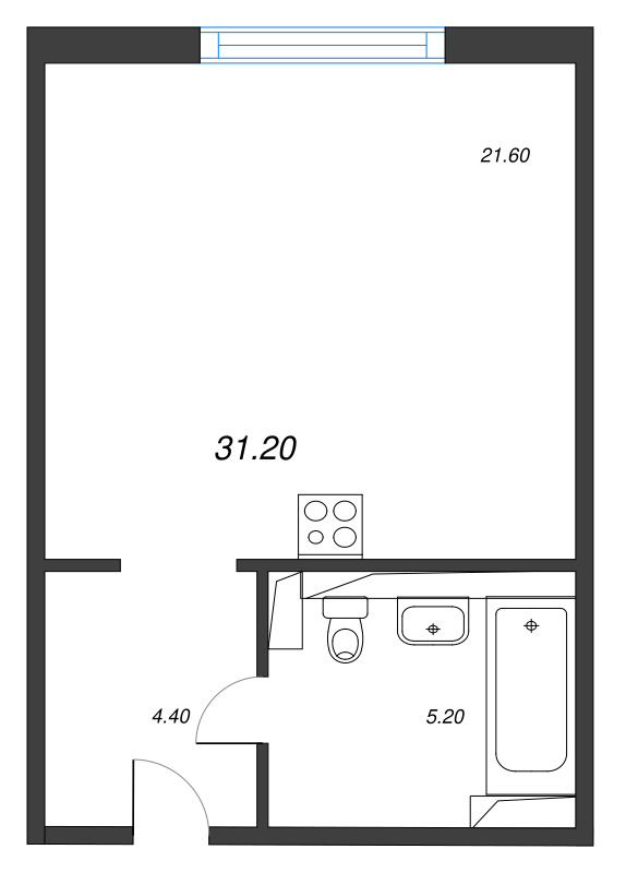 Студия 31,2 м²