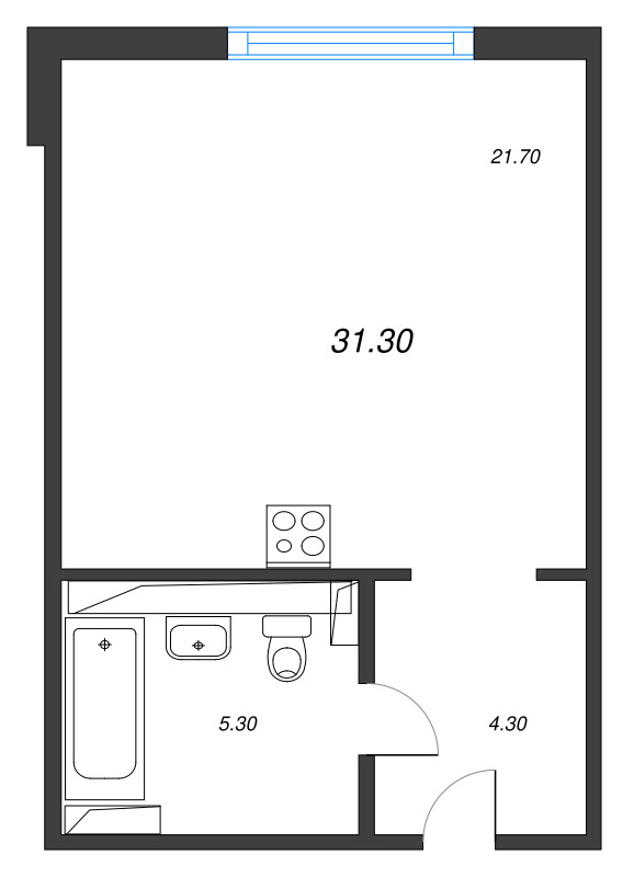 Студия 31,3 м²