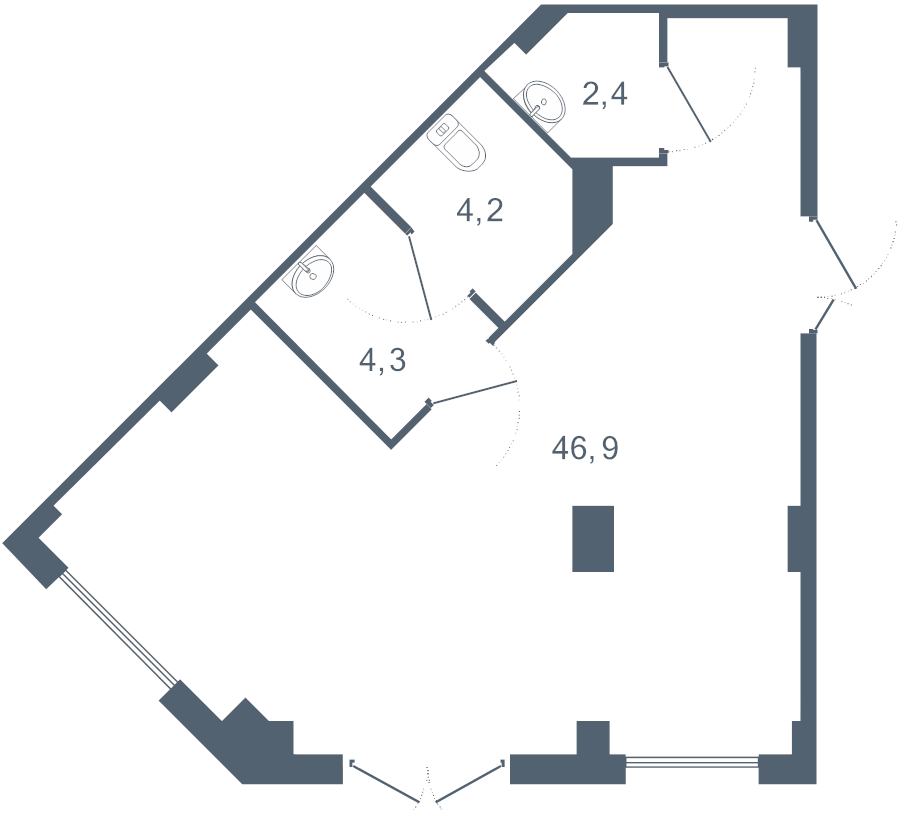 К. пом 57,8 м²