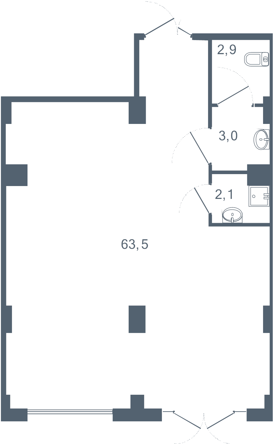 К. пом 71,5 м²
