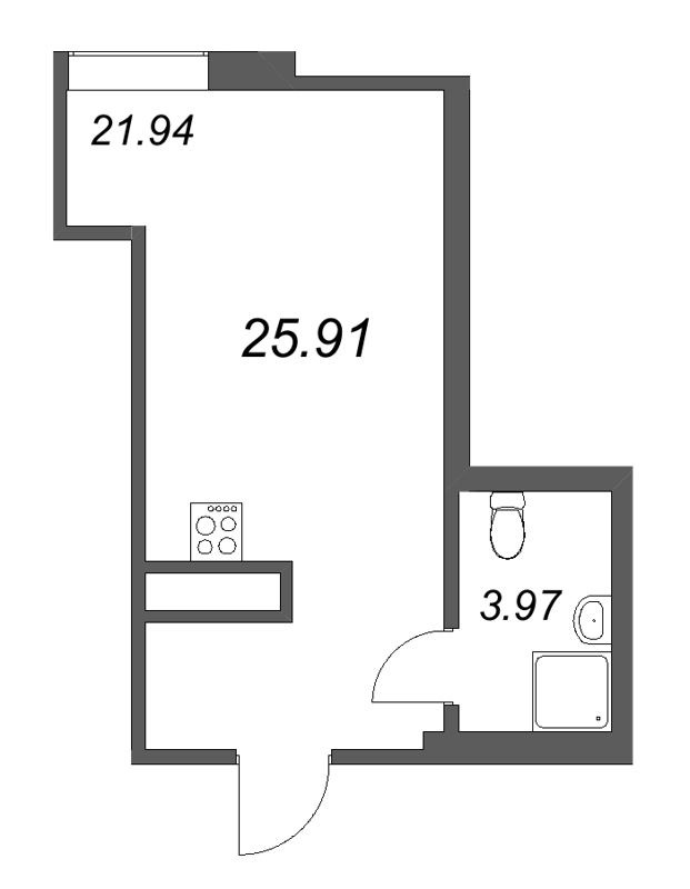 Студия 25,9 м²