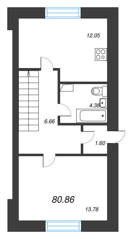 4 ккв 80,9 м²