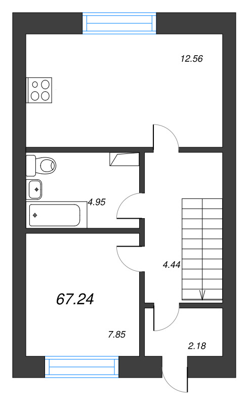 3 ккв 67,2 м²