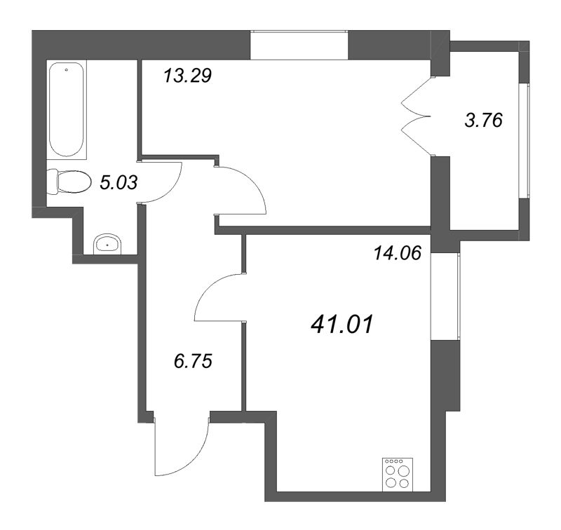 1 ккв 41 м²