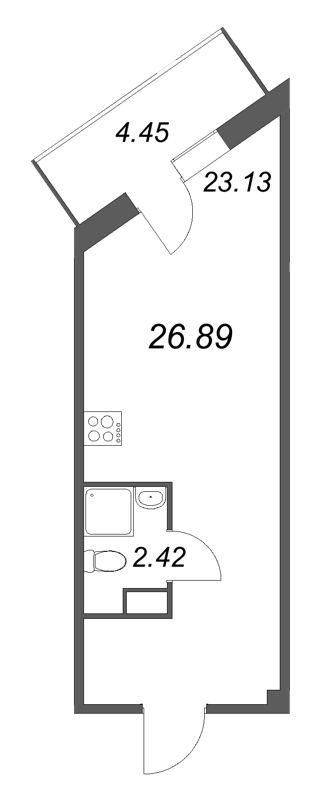 Студия 26,9 м²