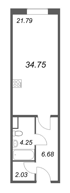 Студия 34,8 м²