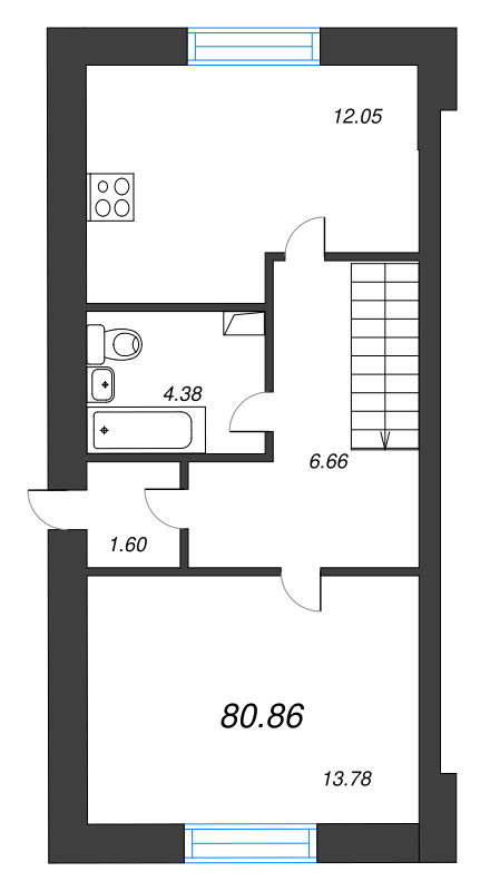 4 ккв 80,9 м²