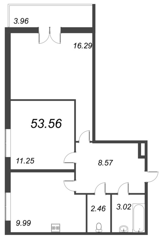 2 ккв 53,6 м²