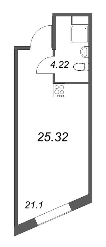 Студия 25,3 м²