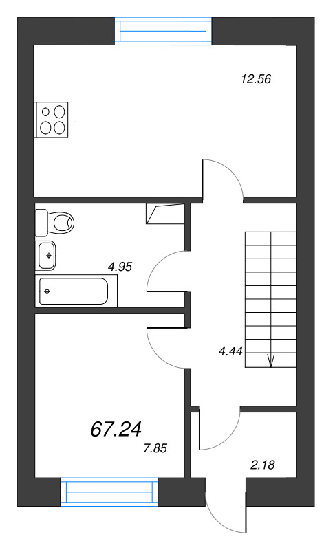 3 ккв 67,7 м²