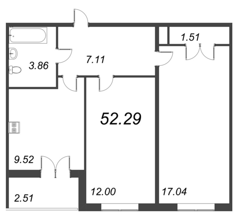 2 ккв 52,3 м²