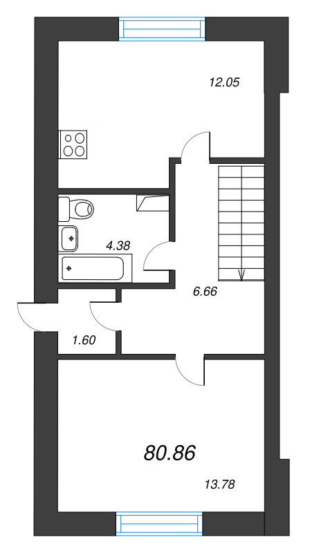 4 ккв 80,9 м²