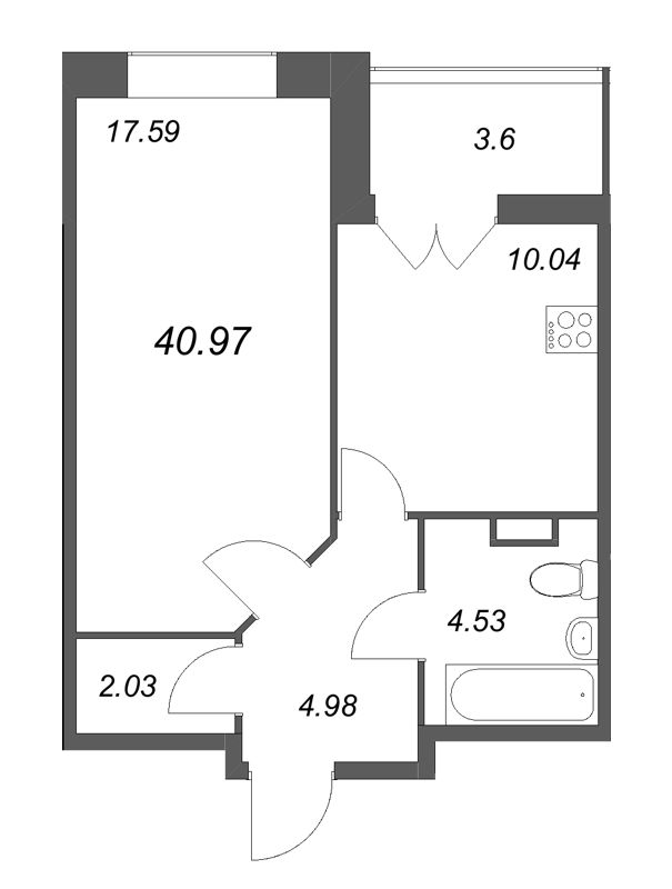 1 ккв 41 м²