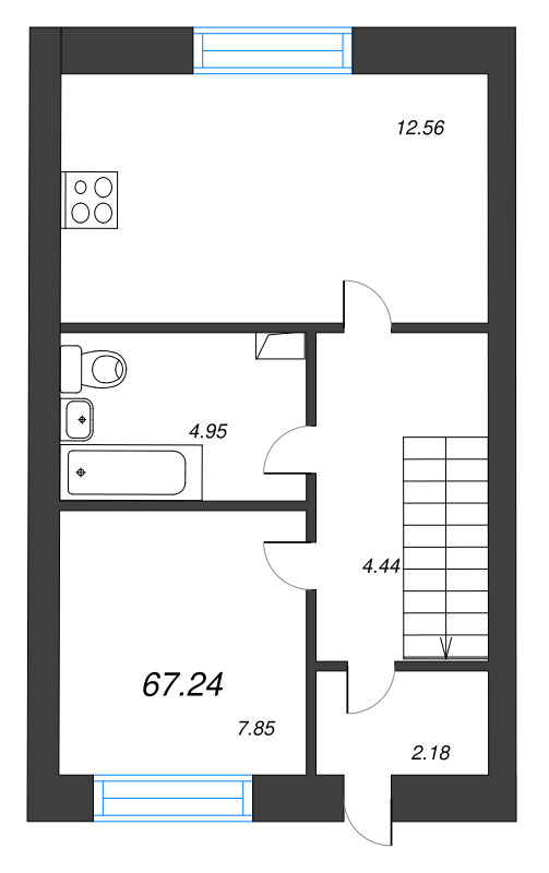 3 ккв 67,2 м²