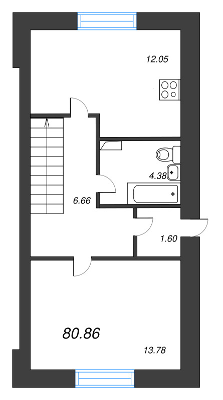 4 ккв 80,9 м²