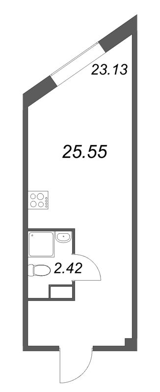 Студия 25,6 м²