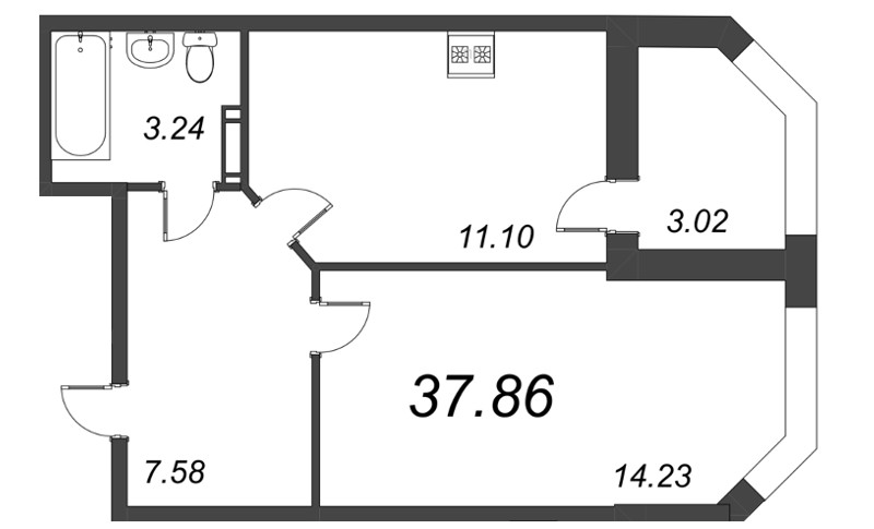 1 ккв 37,9 м²