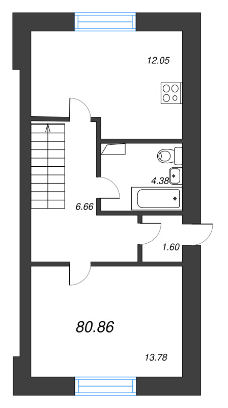 4 ккв 80,9 м²