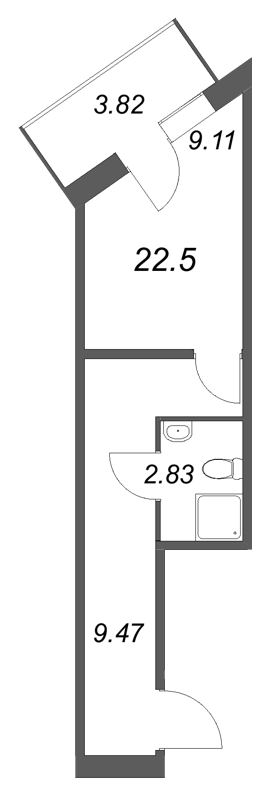 Студия 22,5 м²