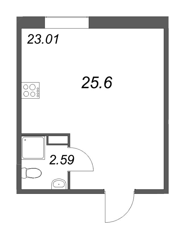 Студия 25,6 м²