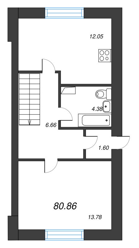 4 ккв 80,9 м²