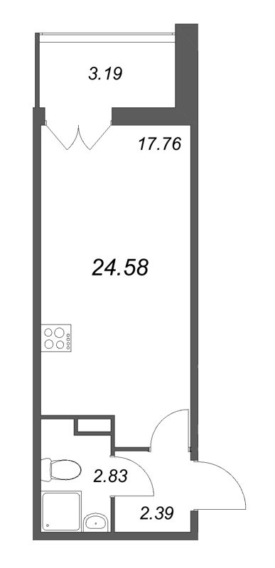 Студия 24,6 м²