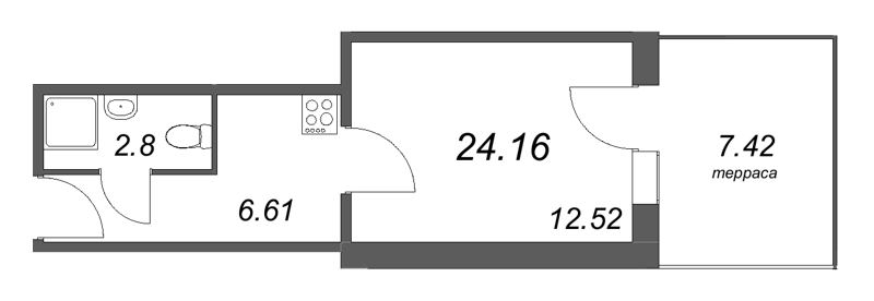 Студия 24,2 м²