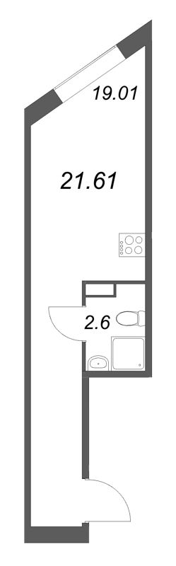 Студия 21,6 м²
