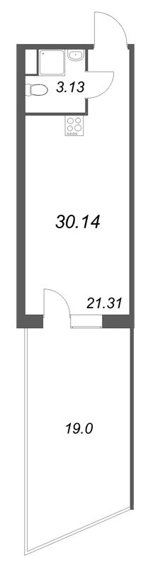 Студия 30,1 м²