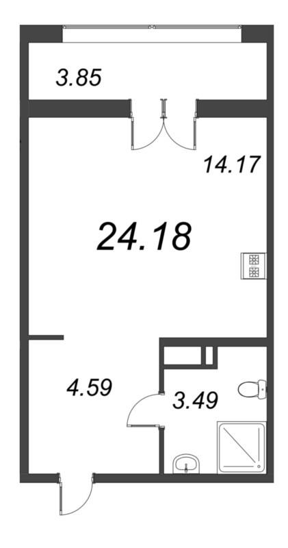 Студия 24,2 м²