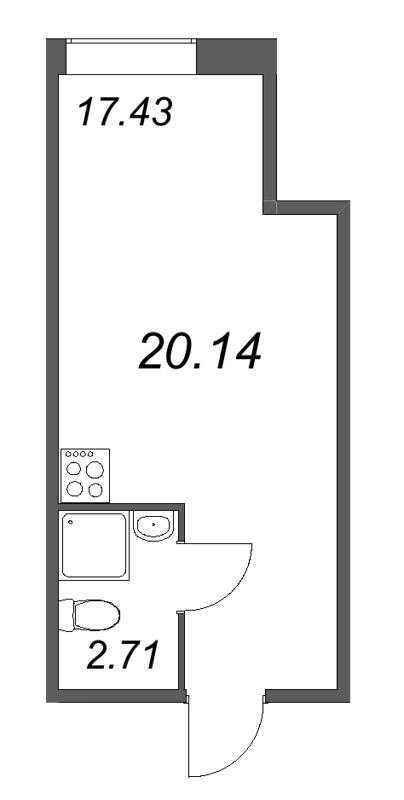 Студия 20,1 м²