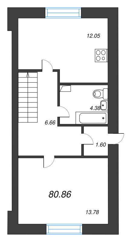 4 ккв 80,9 м²
