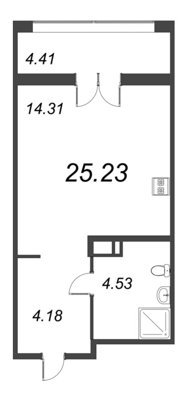 Студия 25,2 м²