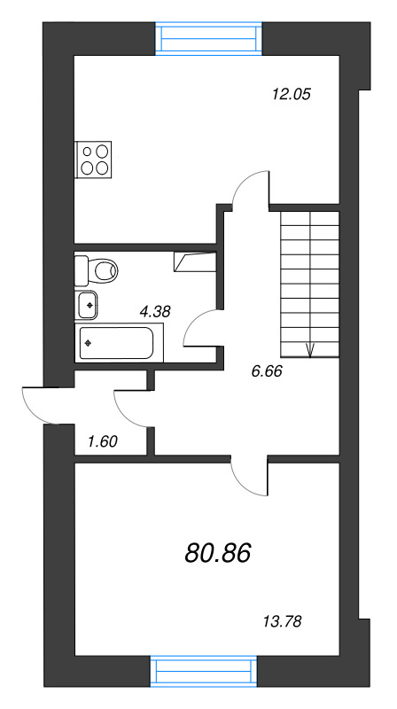 4 ккв 80,9 м²